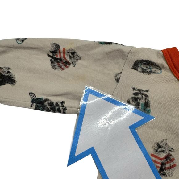 FINN + EMMA Dressed Raccoons Long Sleeve Bodysuit Outfit Size 3-6 Months Organic - Picture 7 of 7